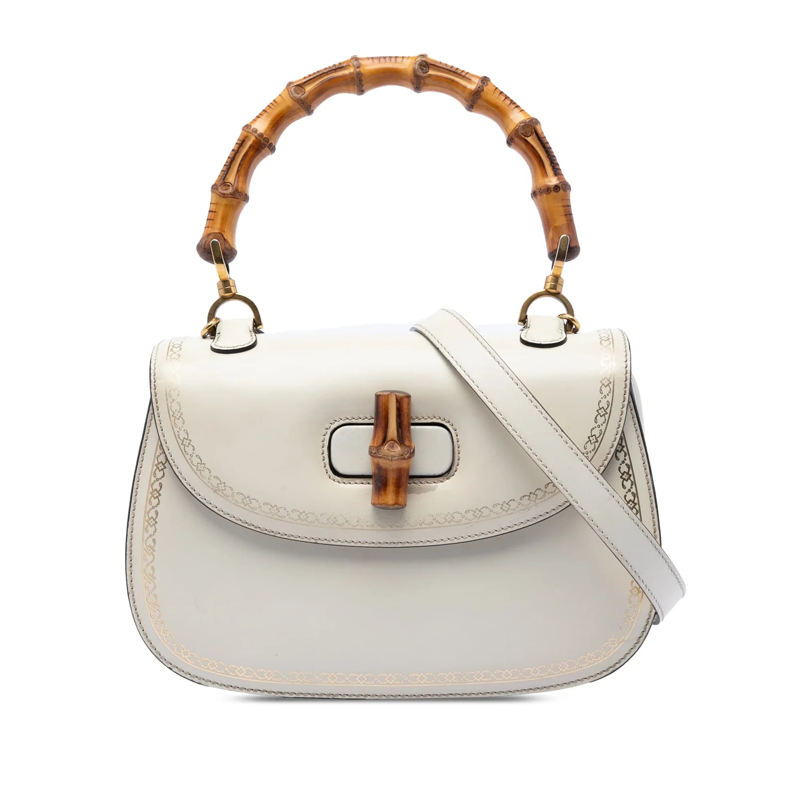 Gucci — Frame Print Bamboo Top Handle — Handbag — resale