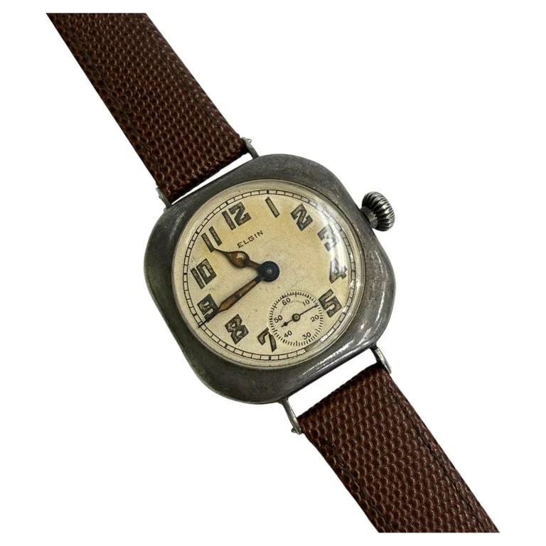Elgin — 1917 Elgin Trench Sterling Silver Running Strong — Watch — resale