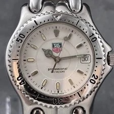 TAG Heuer Professional WG1112-0 Quartz Date White Dial Silver 37 3