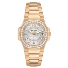 Patek Philippe Nautilus Date Rose Gold Diamond Bezel 7010 2