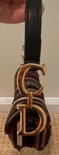 Christian Dior Mini Saddle Striped Beaded Two Way 2