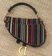 Christian Dior Mini Saddle Striped Beaded Two Way 3