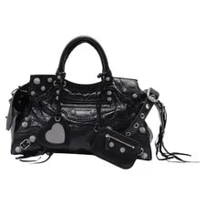 Balenciaga — Balenciaga -Embellished Neo Cagole City Top Handle in Lamb L One Size — Handbag — resale