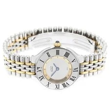Cartier Must DE W10075F4 28mm Ss/gp Silver #C16872 2