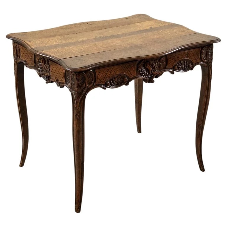 Louis — Early 20th Century French Louis XV Style Hand Carved Oak Side — Furniture — resale
