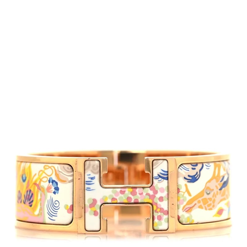 Hermès — Enamel Wide Print Emile et Une Nuit Clic Clac H Confettis — Jewelry — resale