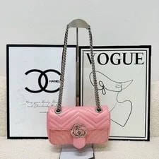 Gucci — Gucci GG Marmont Logo Chain Quilted - Excellent #3N2WYL — Handbag — resale