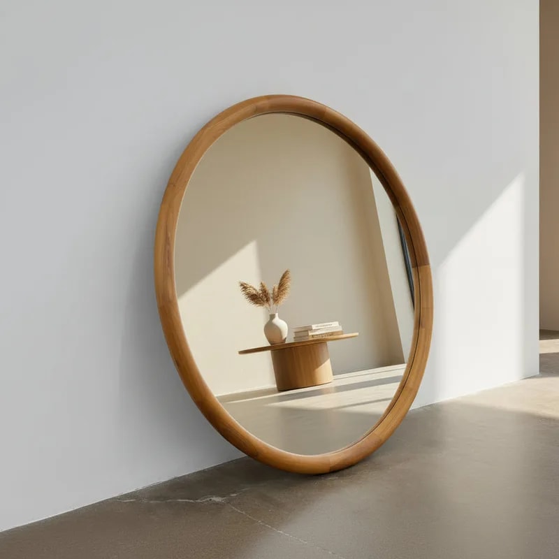 Porada Giove Mirror With Canaletta Walnut Frame 2