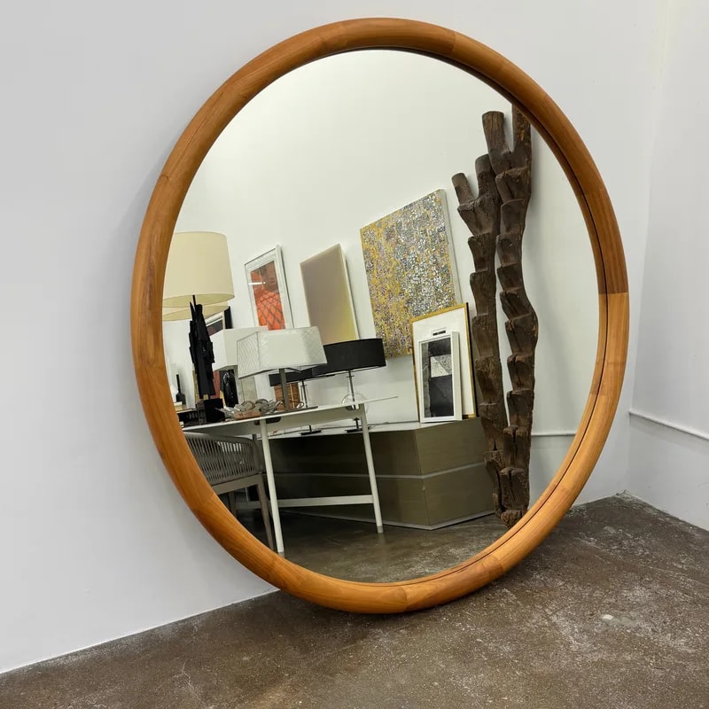 Porada Giove Mirror With Canaletta Walnut Frame 3