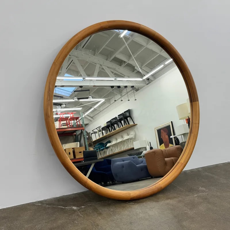 Porada Giove Mirror With Canaletta Walnut Frame 4