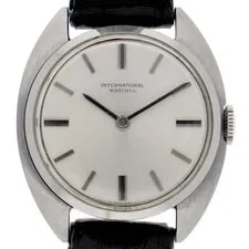 IWC Schaffhausen Round Two Hand Silver Dial Leather Manual Winding 2