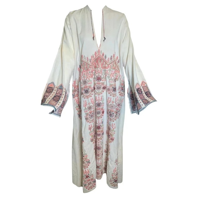 Traditional Greek Hand Embroidered Full Length Tunic, Early 20th Century — Clothing — resale