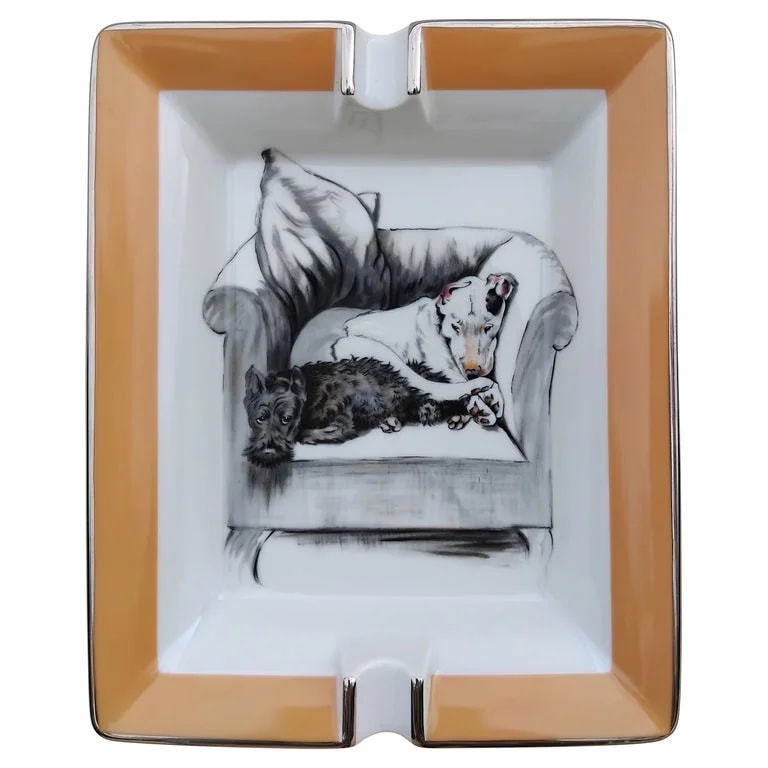 Hermès — Hermès Cigar Ashtray Change Tray 2 Dogs By Cecil Aldin Porcelain — decorative_object — resale