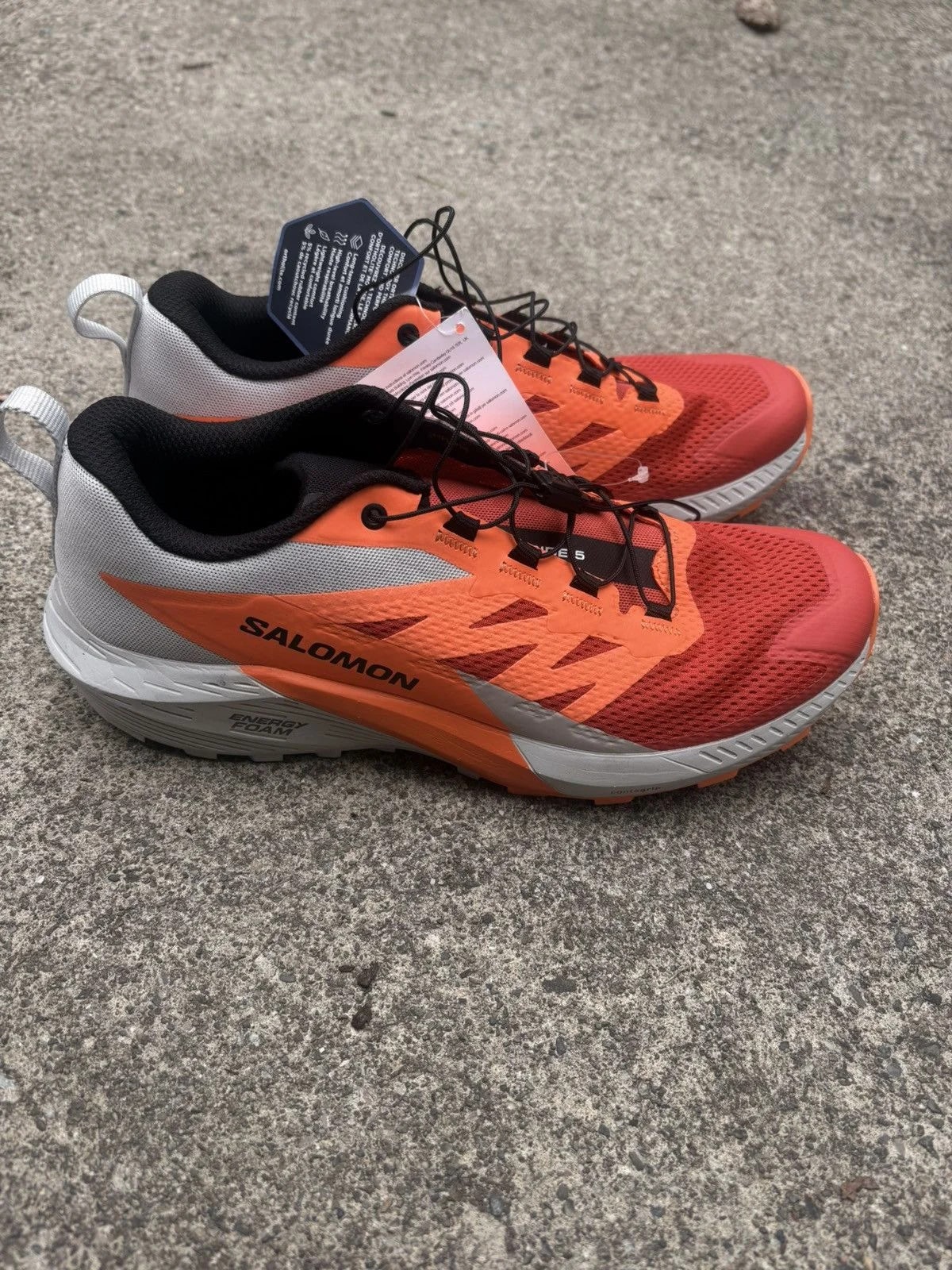Salomon — Salomon Sense Ride 5 — Size 9 /Fiery /Lunar Rock — Sneaker — resale