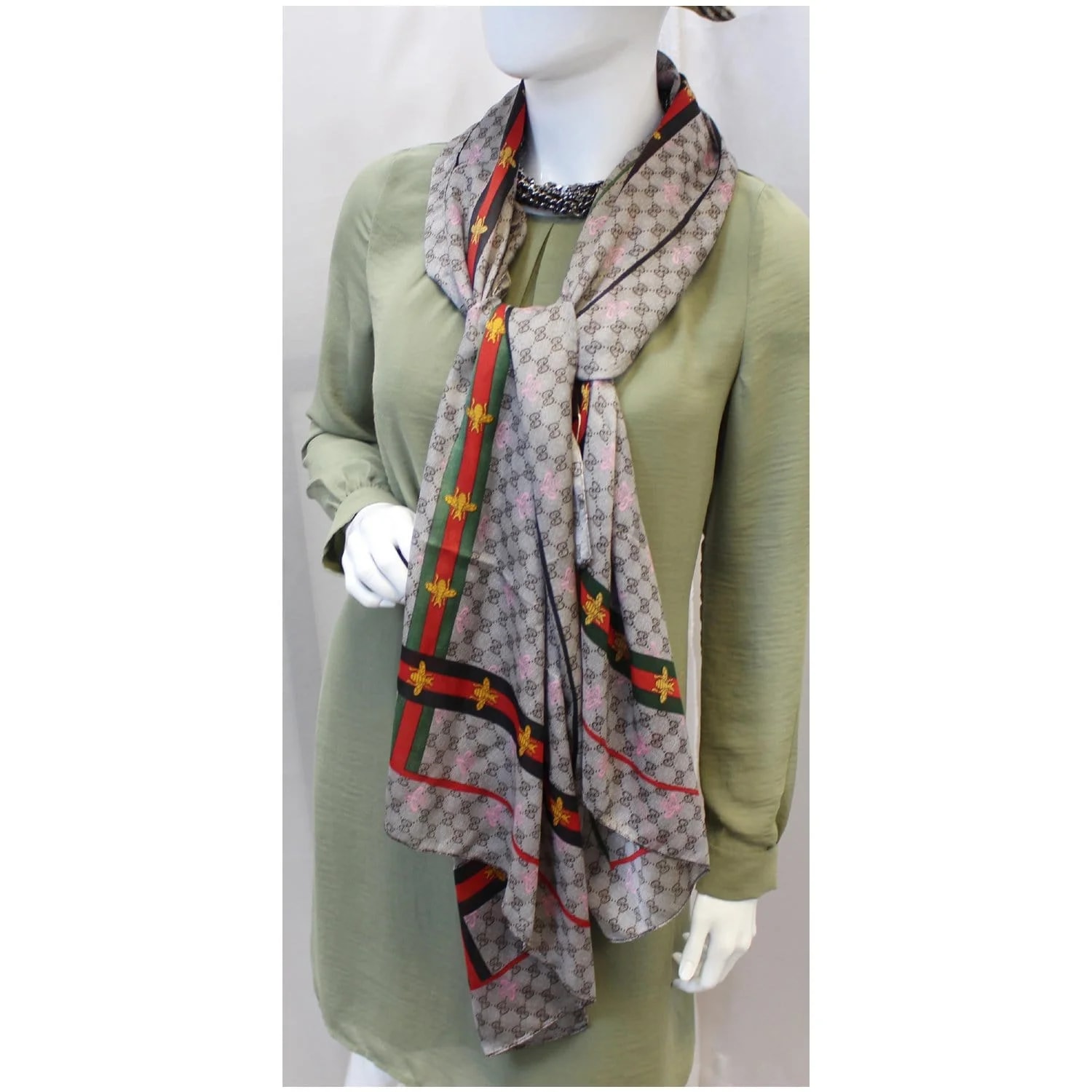 Gucci GG Web Bee Scarf 2