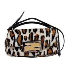 Fendi — Fendi Mini Baguette Leopard Print Pony Hair Two Way — Handbag — resale