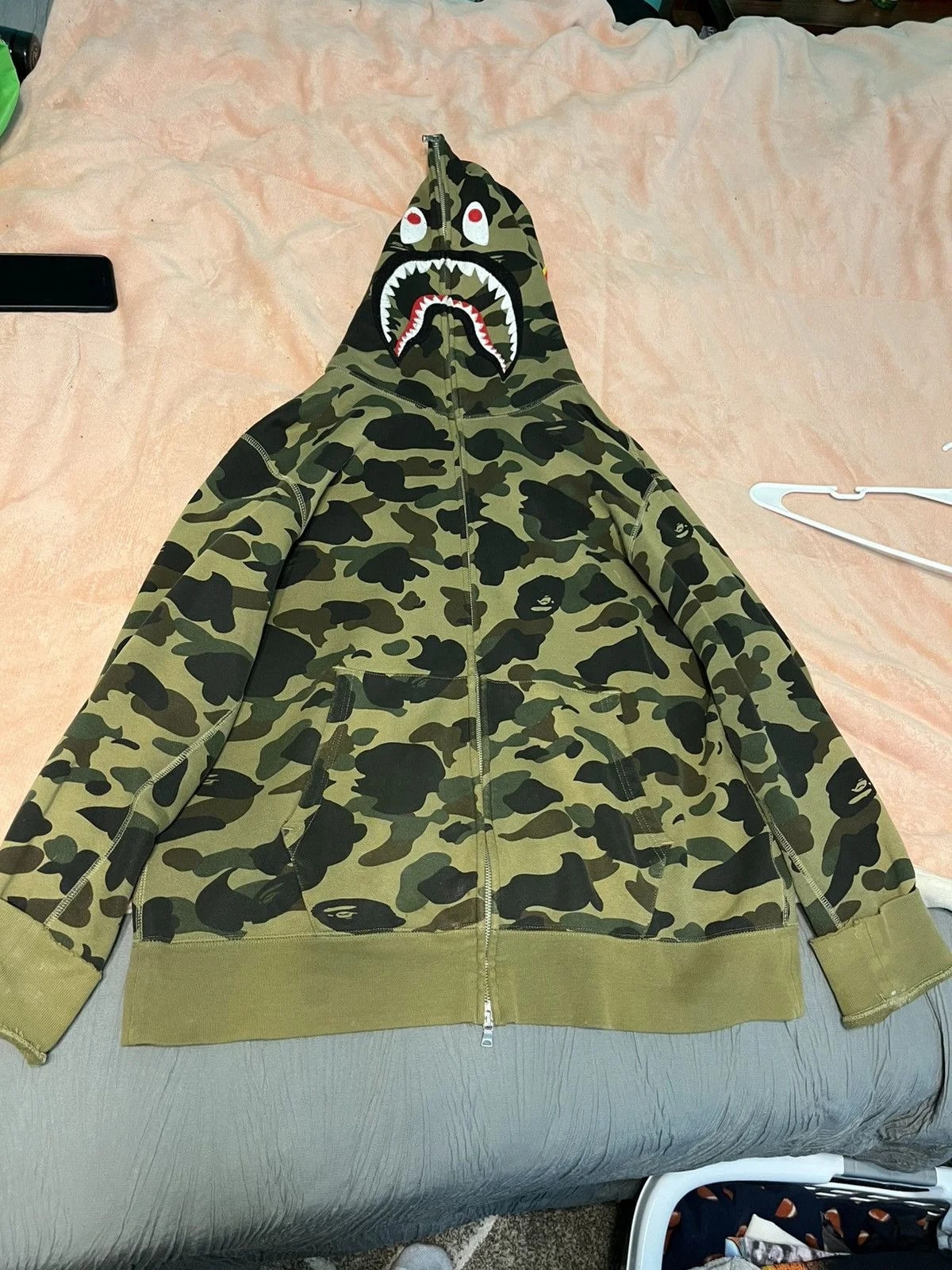 BAPE — Bape Ponr Shark Zip Up Hoodie Camo — Clothing — resale