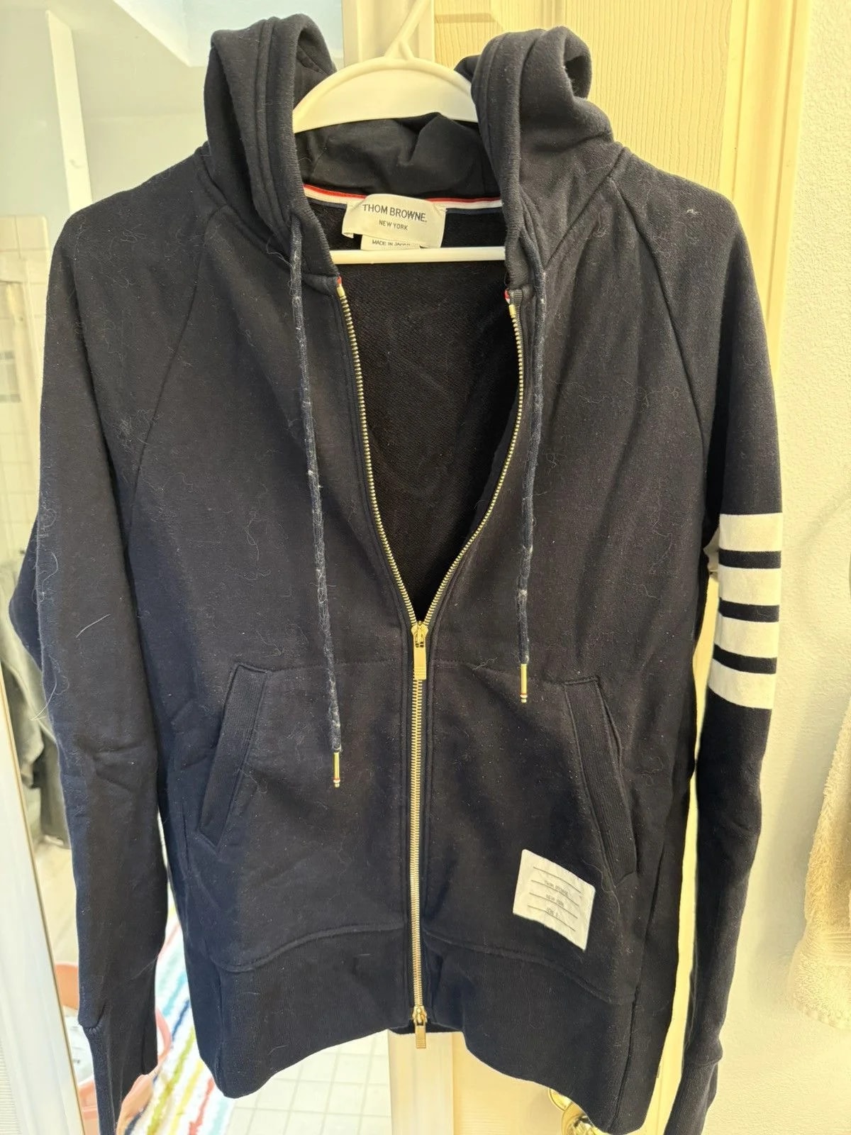 Thom Browne — Thom Browne 4 Bar Zip Hoodie — streetwear — resale