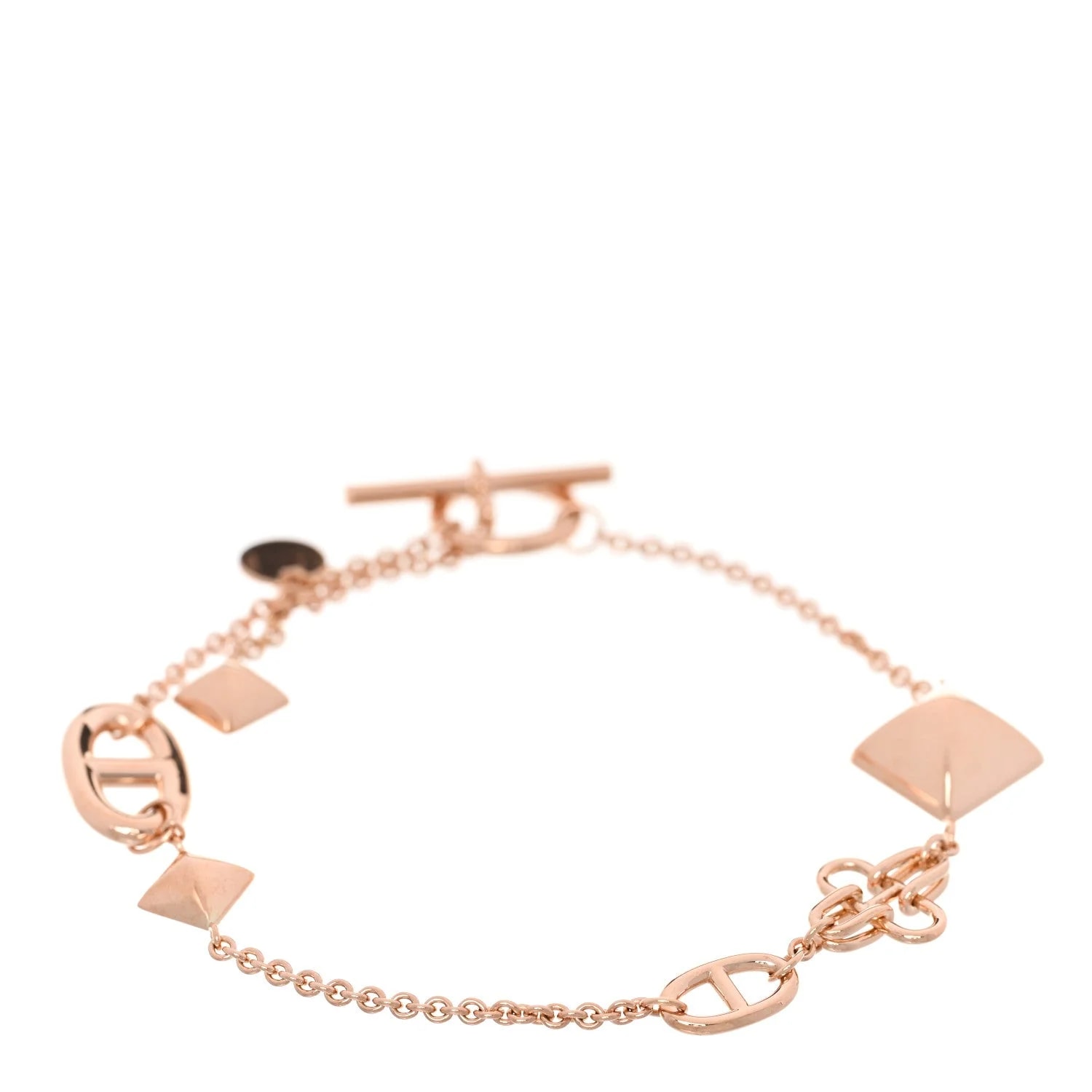 Hermès — 18K Rose Gold Logos Link Toggle — Jewelry — resale