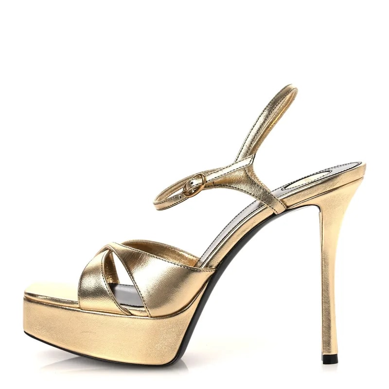 Saint Laurent — Metallic Debbie 85 Platform 38 Egypt 3 — Designer Shoe — resale