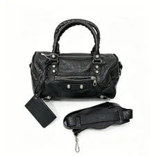 Auth Balenciaga City Style Twiggy Aged Boston Crossbody 2