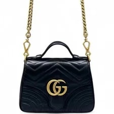 Gucci — Gucci Chevron Mini GG Marmont Top Handle (sa071826a0r) — Handbag — resale