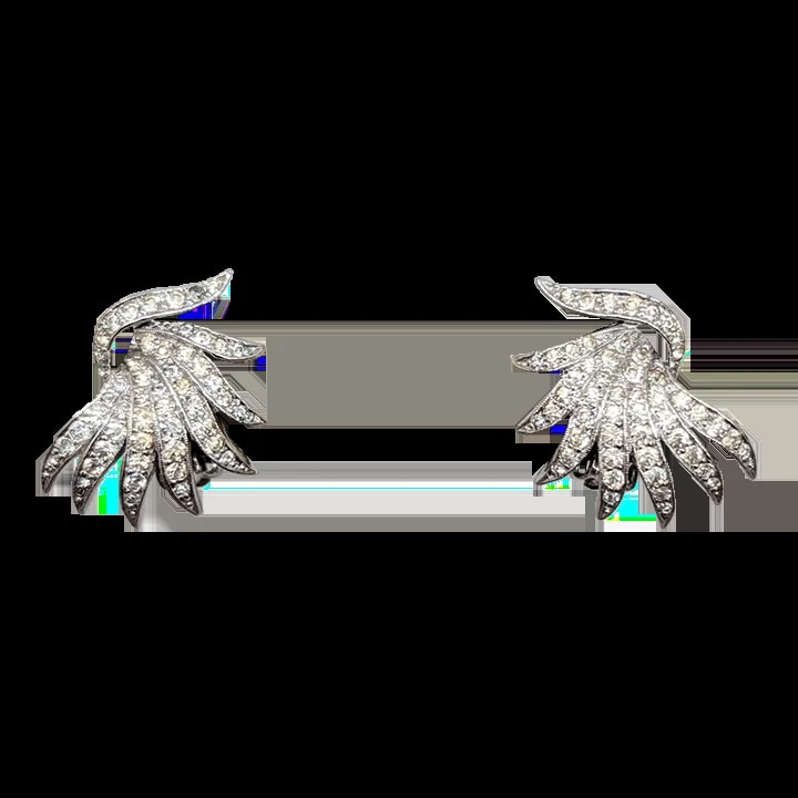 Signed Panetta Clear Rhinestone Clip -2 Pieces — Jewelry — resale