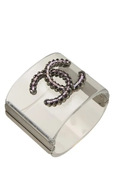 Chanel — Clear Lucite 'CC' Bangle — Jewelry — resale