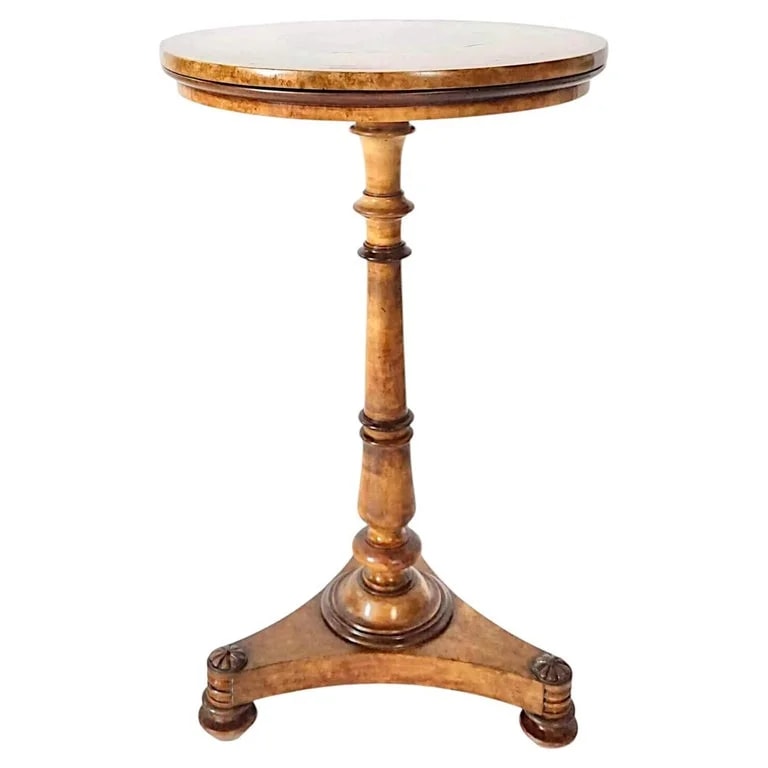 English Inlaid Birdseye Occasional By Seddons, Circa 1840 — Furniture — resale