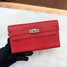Hermès — Auth Hermès Kelly Wallet Long H With -Tone Hardware — Handbag — resale