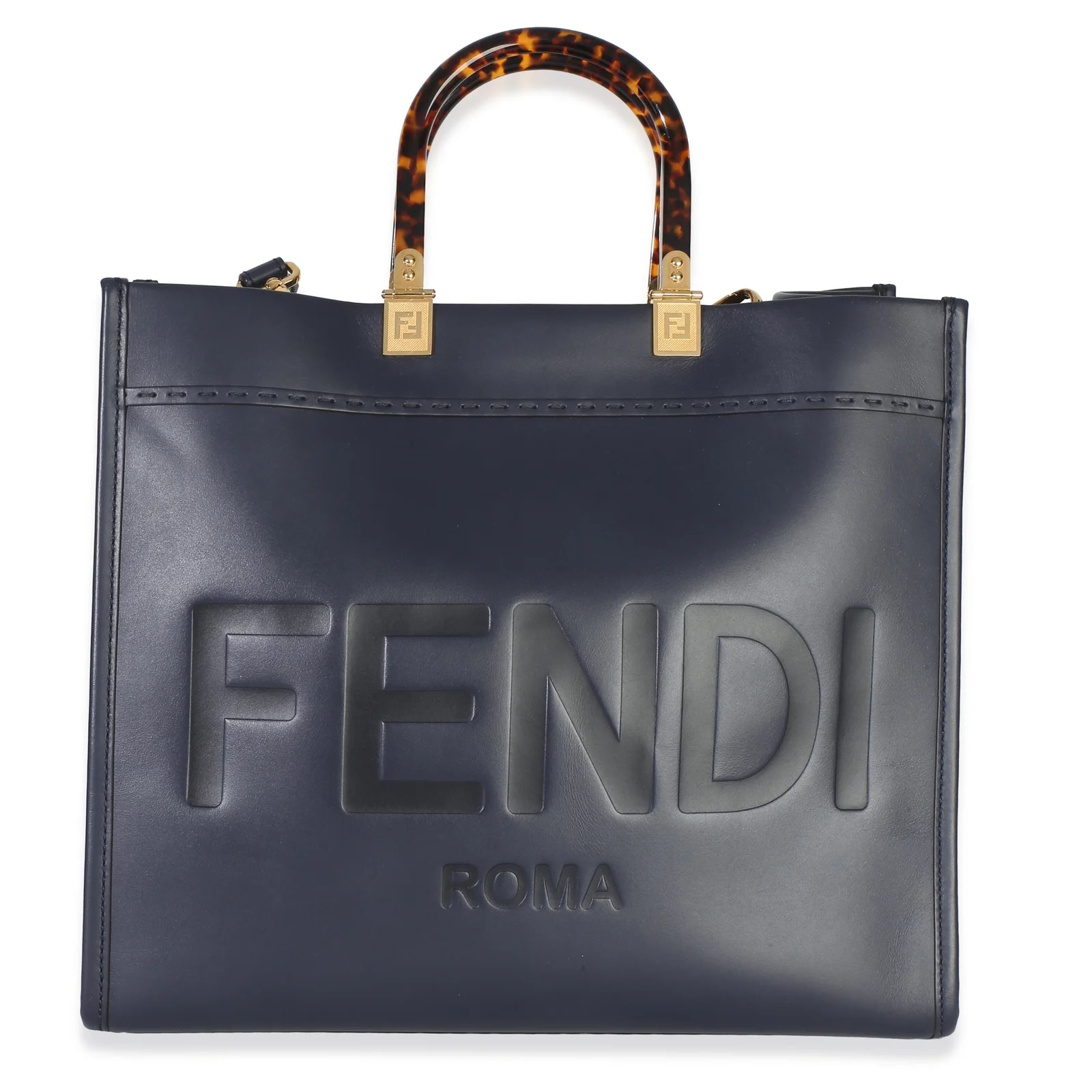 Fendi — Fendi Vitello King Plexiglass Embossed Medium Sunshine Shopper — Handbag — resale