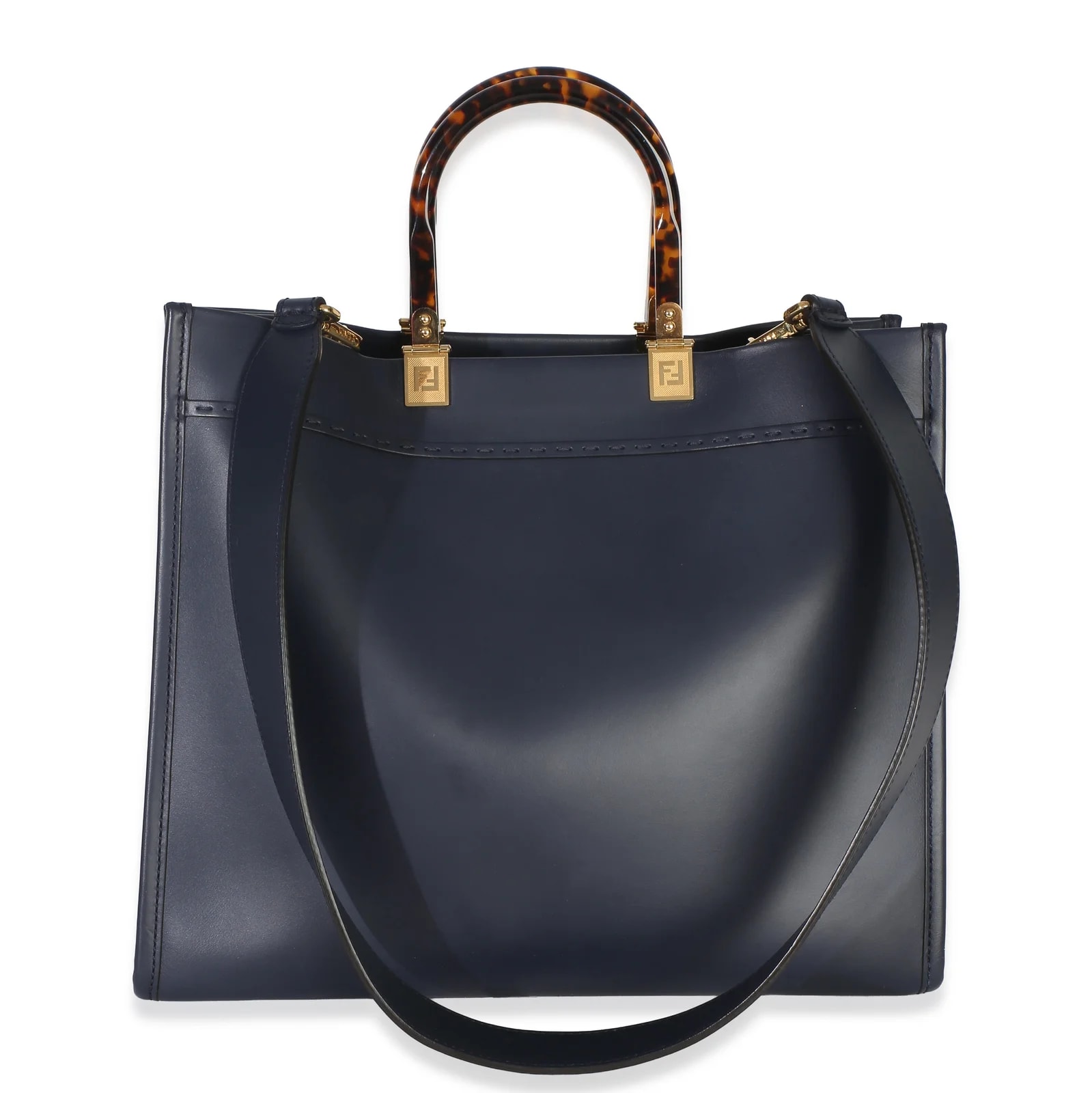 Fendi Vitello King Plexiglass Embossed Medium Sunshine Shopper 2