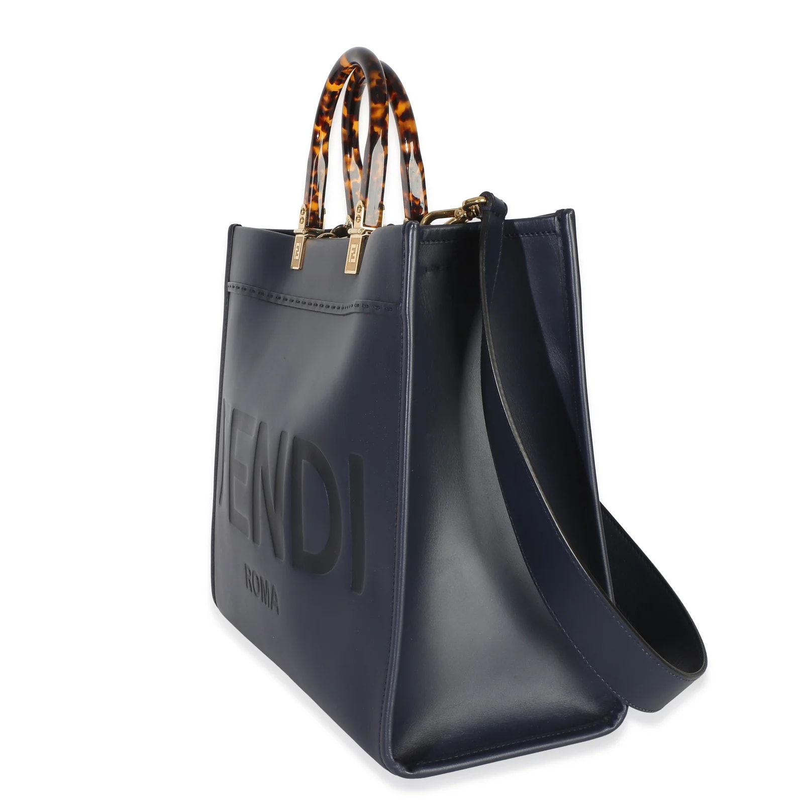 Fendi Vitello King Plexiglass Embossed Medium Sunshine Shopper 4