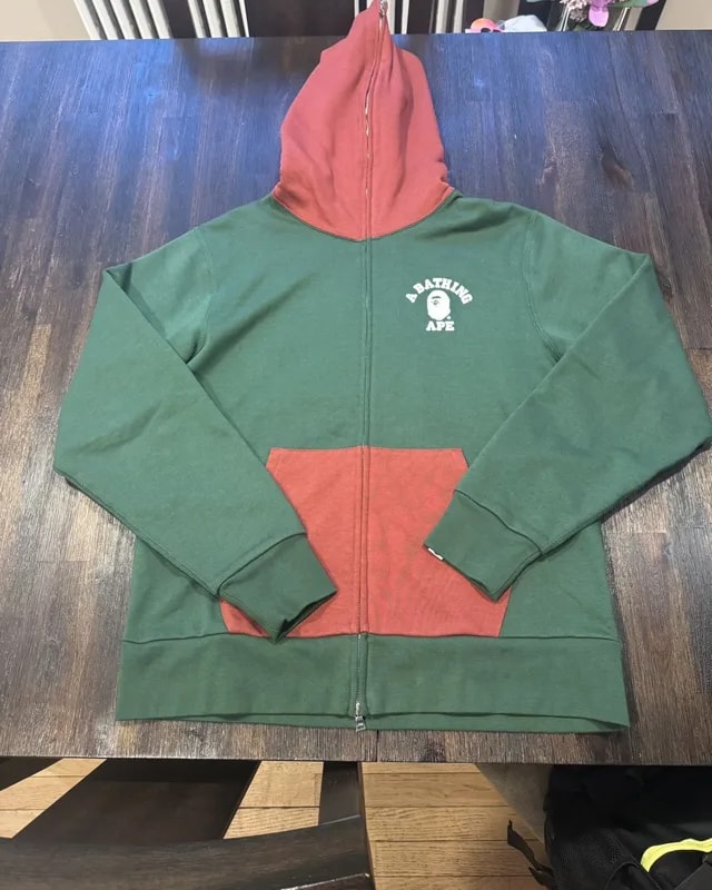 BAPE — Bape One Point College Full Zip Hoodie — streetwear — resale