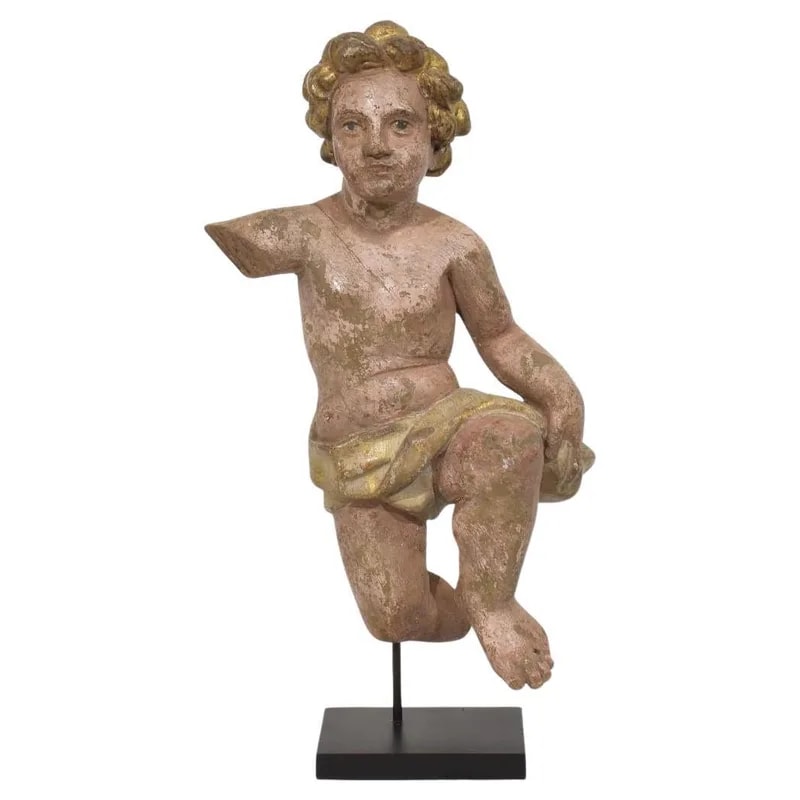Italian 18th Century Hand-Carved Baroque Angel Fragment, Italian, Circa 1750 — Furniture — resale