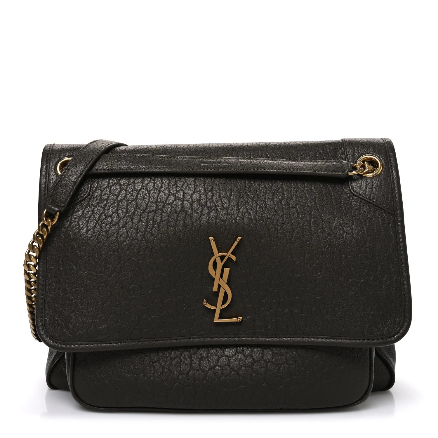 Saint Laurent — Grained Large Niki Chain Satchel Light Musk — Handbag — resale