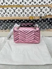 Gucci GG Marmont 22 Small Metallic Crossbody Dut 2