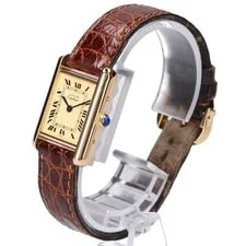 Cartier Finished W1003153 925 Must Tank Vermeil SM Ivory Dial Roman Numerals... 3
