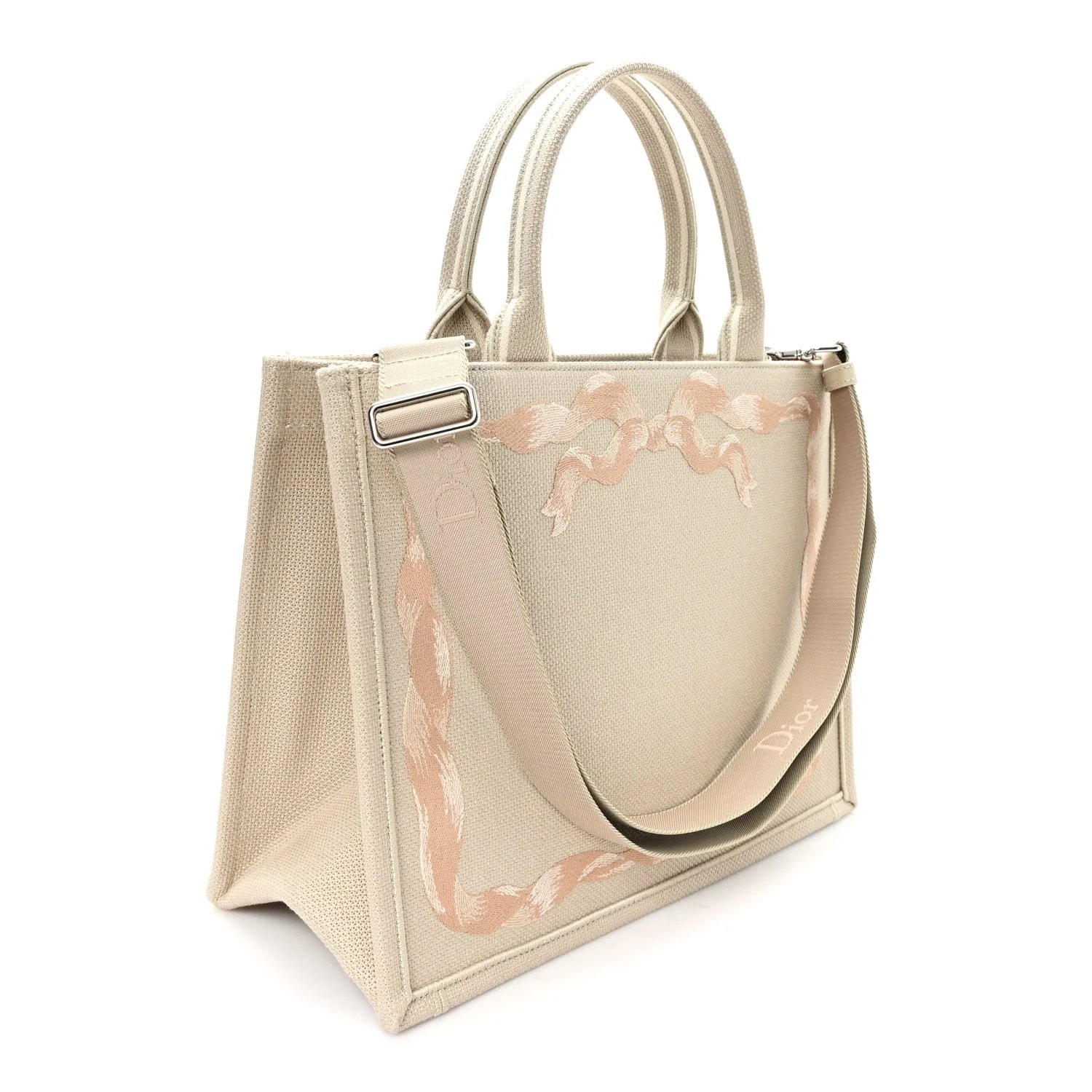 Embroidered Medium Book Tote With Strap 3