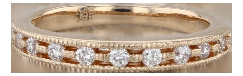 0.20ctw Wedding 14k Yellow Gold Stackable Anniversary Band Size 4.5 — Jewelry — resale