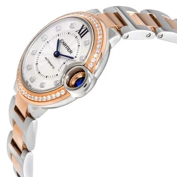 Cartier — Ballon Bleu Silver Diamond Dial Steel and Rose Gold WE902077 — Watch — resale