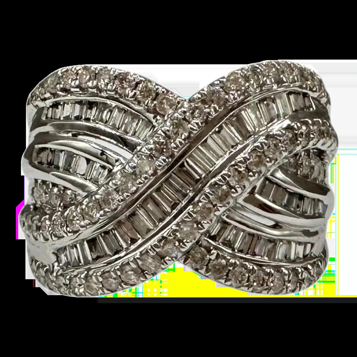 1ctw Crossover 10k White Gold Size 7.25 — Jewelry — resale