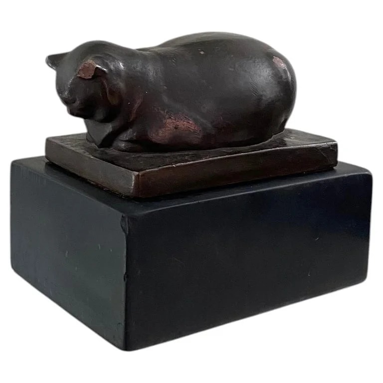 Alva Studios — Alva Museum Replica Statuette of Sleeping Cat Sculpture Jane Poupelet — decorative_object — resale