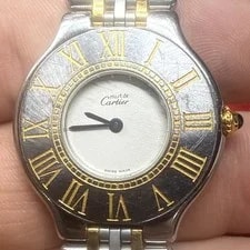 21 Must de Cartier 31mm SS/18k Beige White Dial 7-7.5” Wrist 2