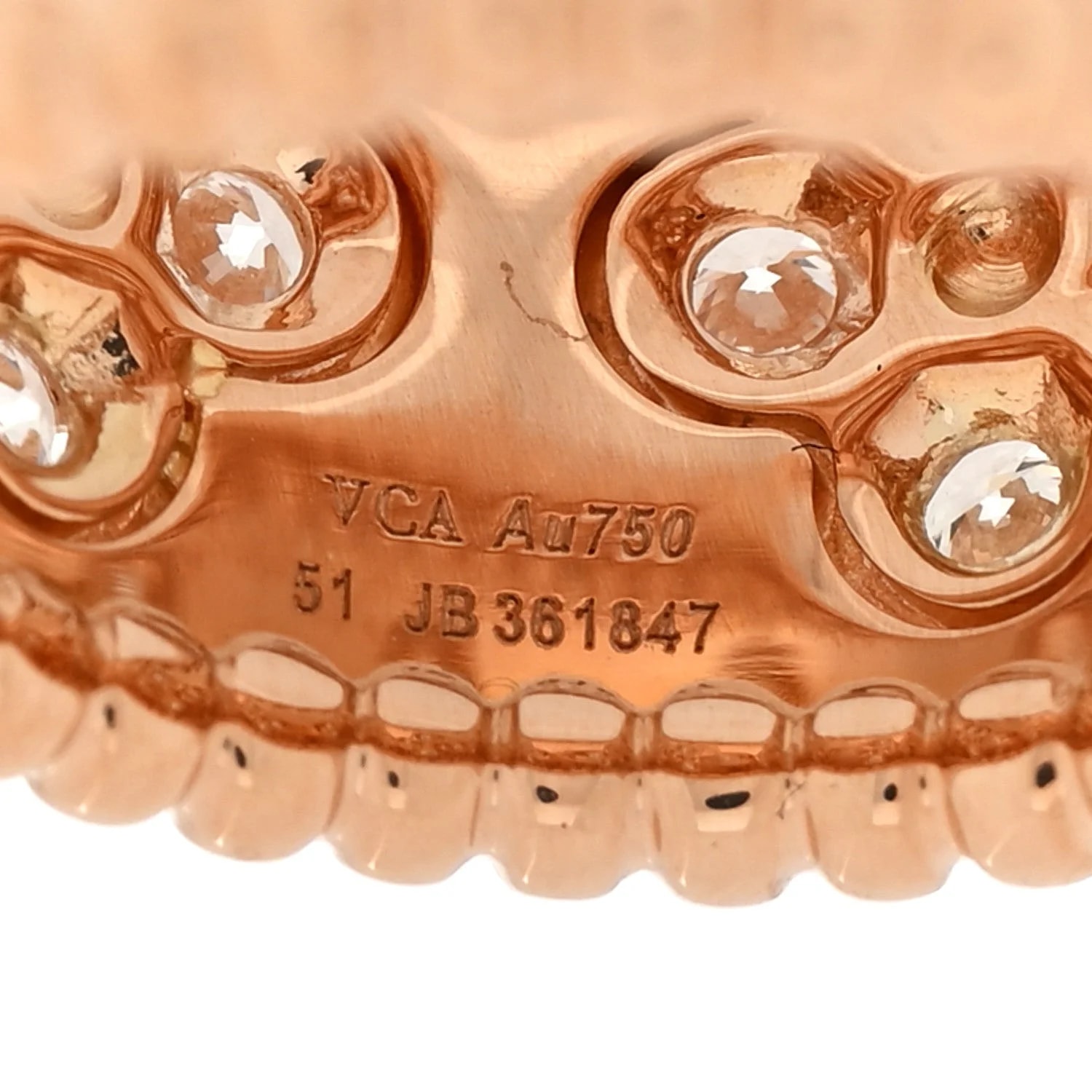 18K Rose Gold Small Perlee Clovers 51 5.75 4