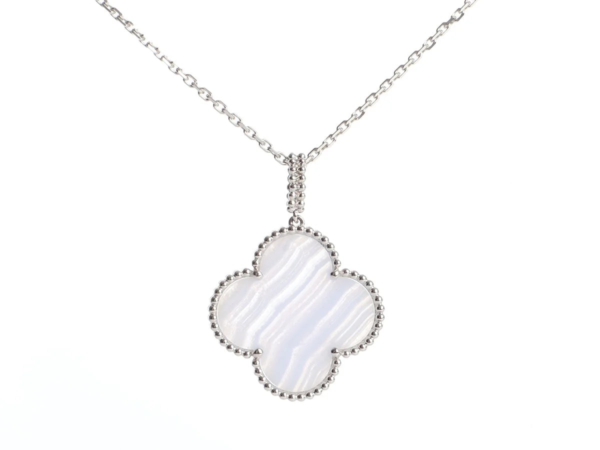 Van Cleef & Arpels — Van Cleef & Arpels 18K White Gold Chalcedony Magic Alhambra Long — Jewelry — resale