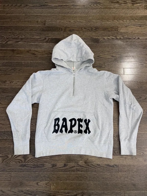 BAPE — OG Bape Hoodie Bapex Felt Logo Pullover Quarter Zip — streetwear — resale