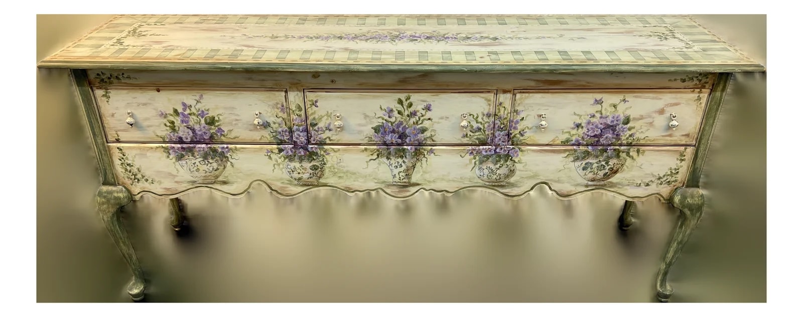 Habersham Furniture — Hand Painted Floral Console/Entry By Habersham — Furniture — resale