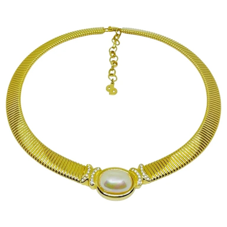 Christian Dior Signed Crystals Omega Chain 2