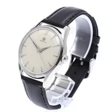 Omega Y6042 Hand-Wind 35mm SS Leather Silver Dial #C2052 2